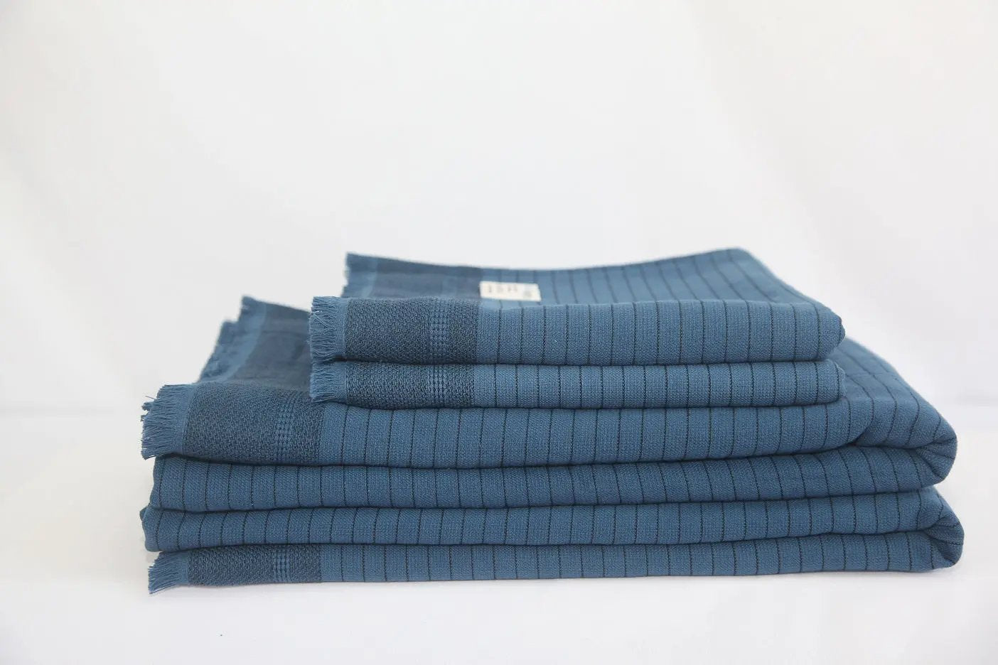 Del Mar Navy Terry Turkish Towel Set Premium 100 Percent Cotton - Love Salve